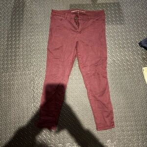 American Eagle Outfitters Burgundy Skinny Pants